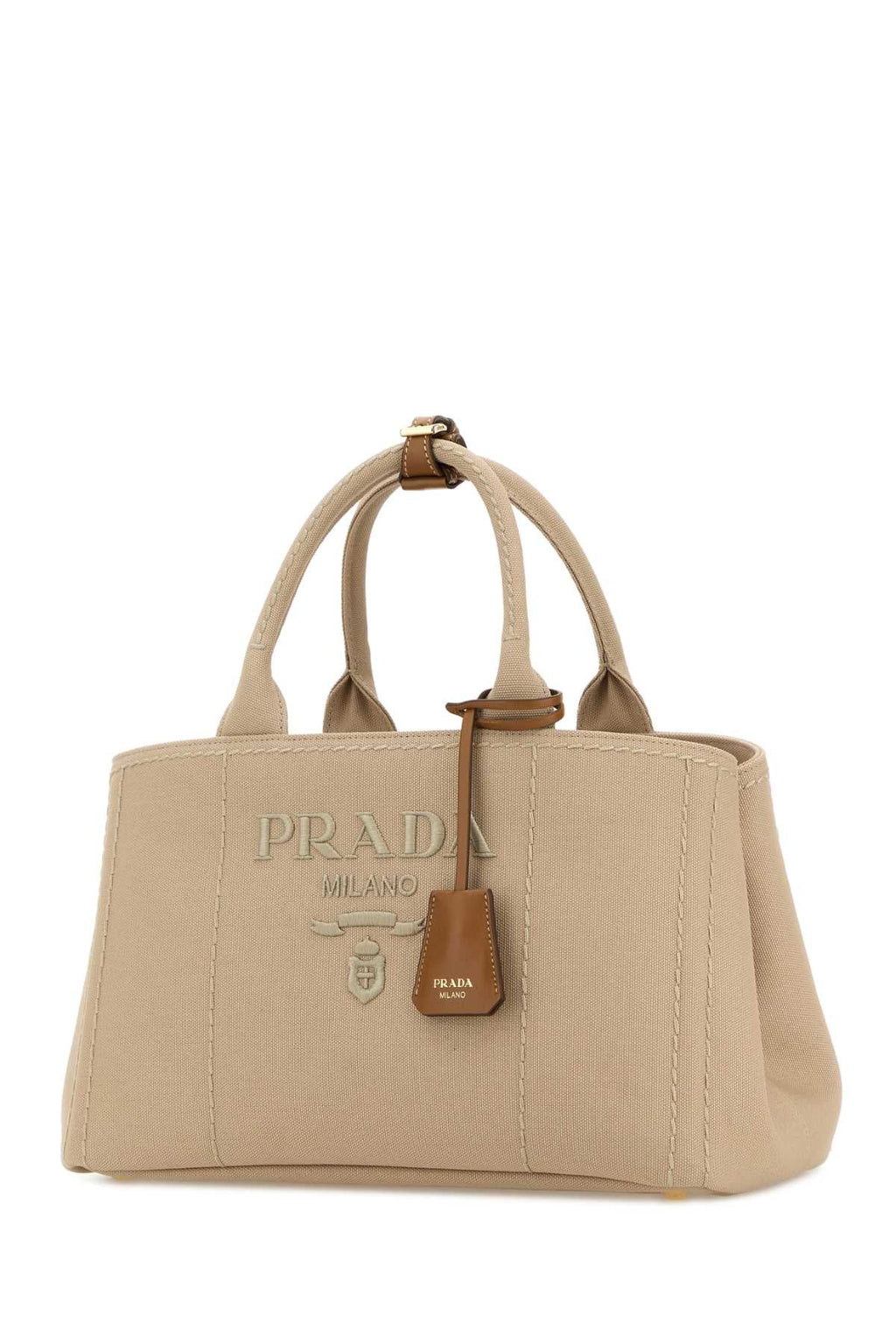 Prada Women Beige Canvas Large Prada Jardiniã¨Re Shopping Bag