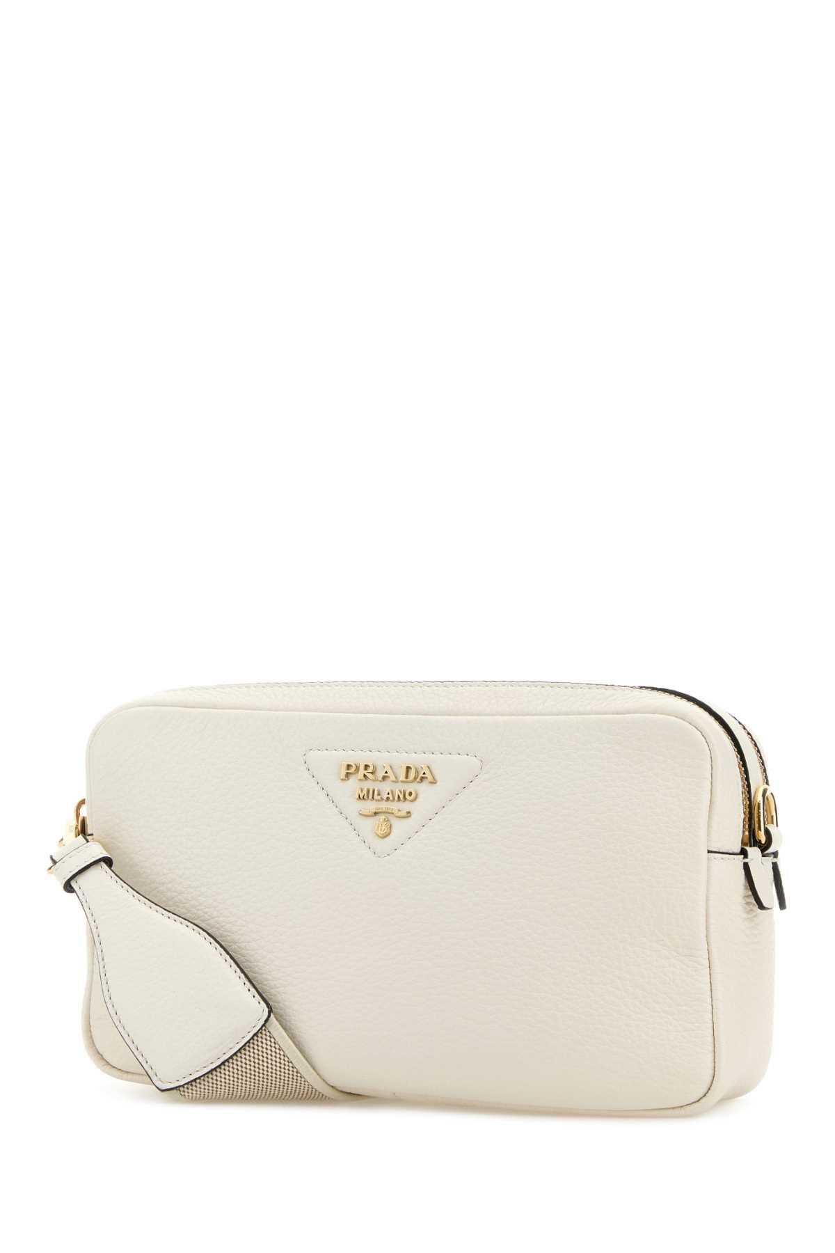 Prada Women White Leather Crossbody Bag