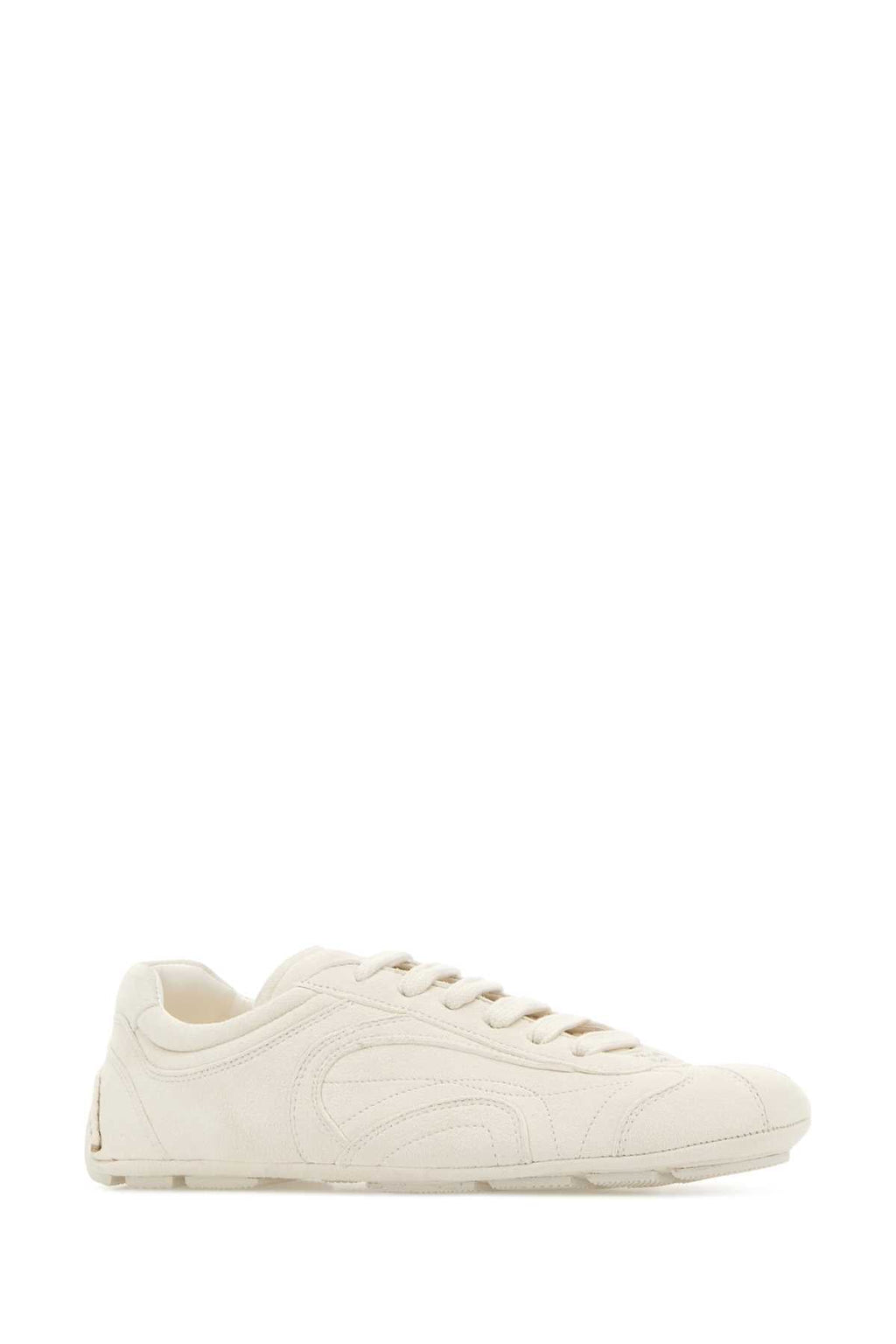 Prada Women White Suede Montecarlo Sneakers