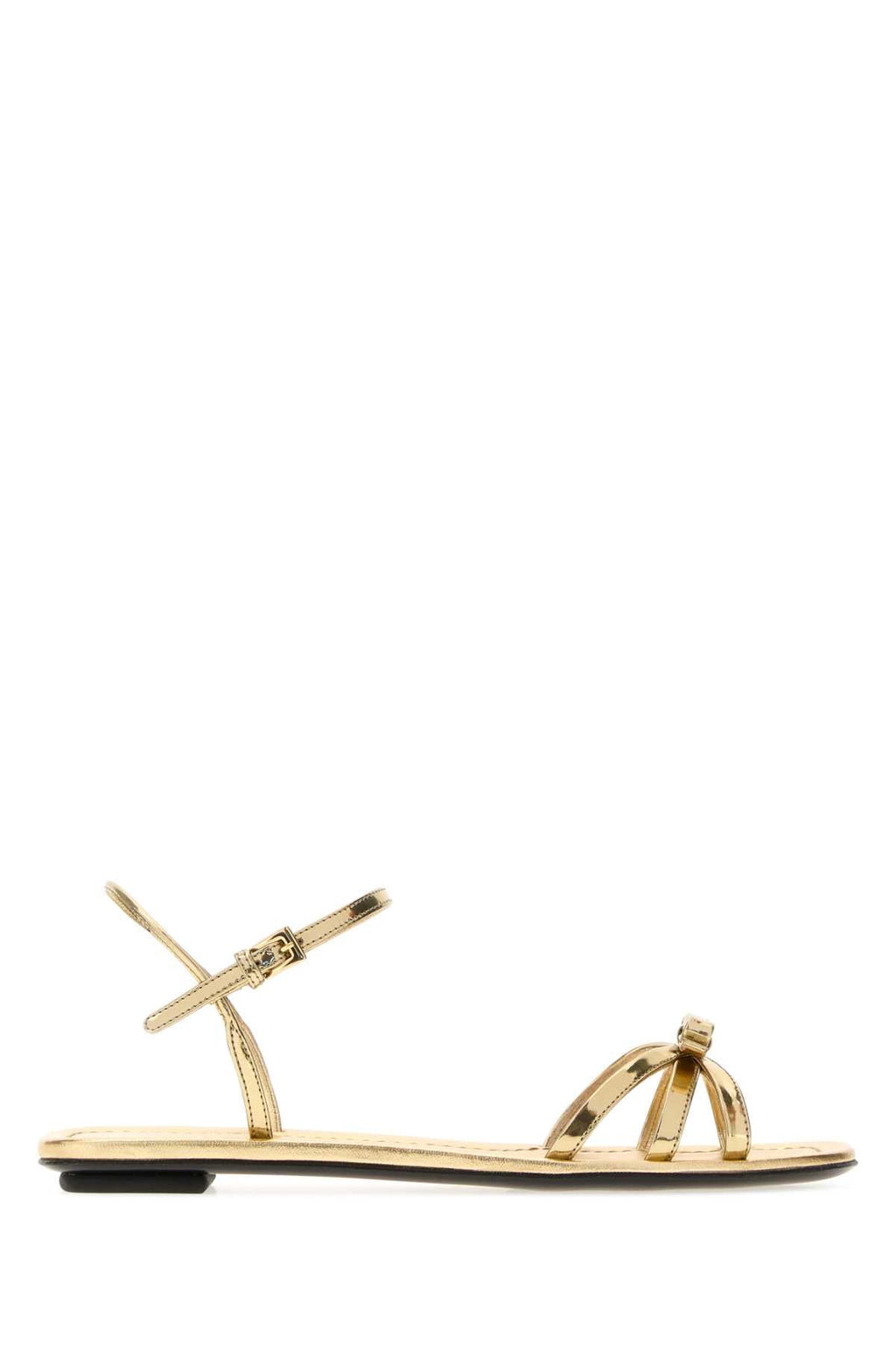 Prada Women Gold Leather Sandals