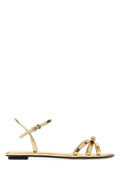 Prada Women Gold Leather Sandals