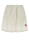 Prada Women White Linen Shorts