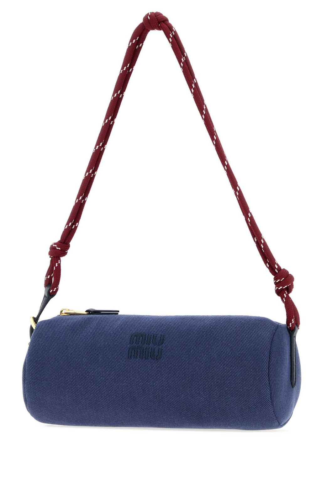 Miu Miu Women Navy Blue Gabardine Shoulder Bag