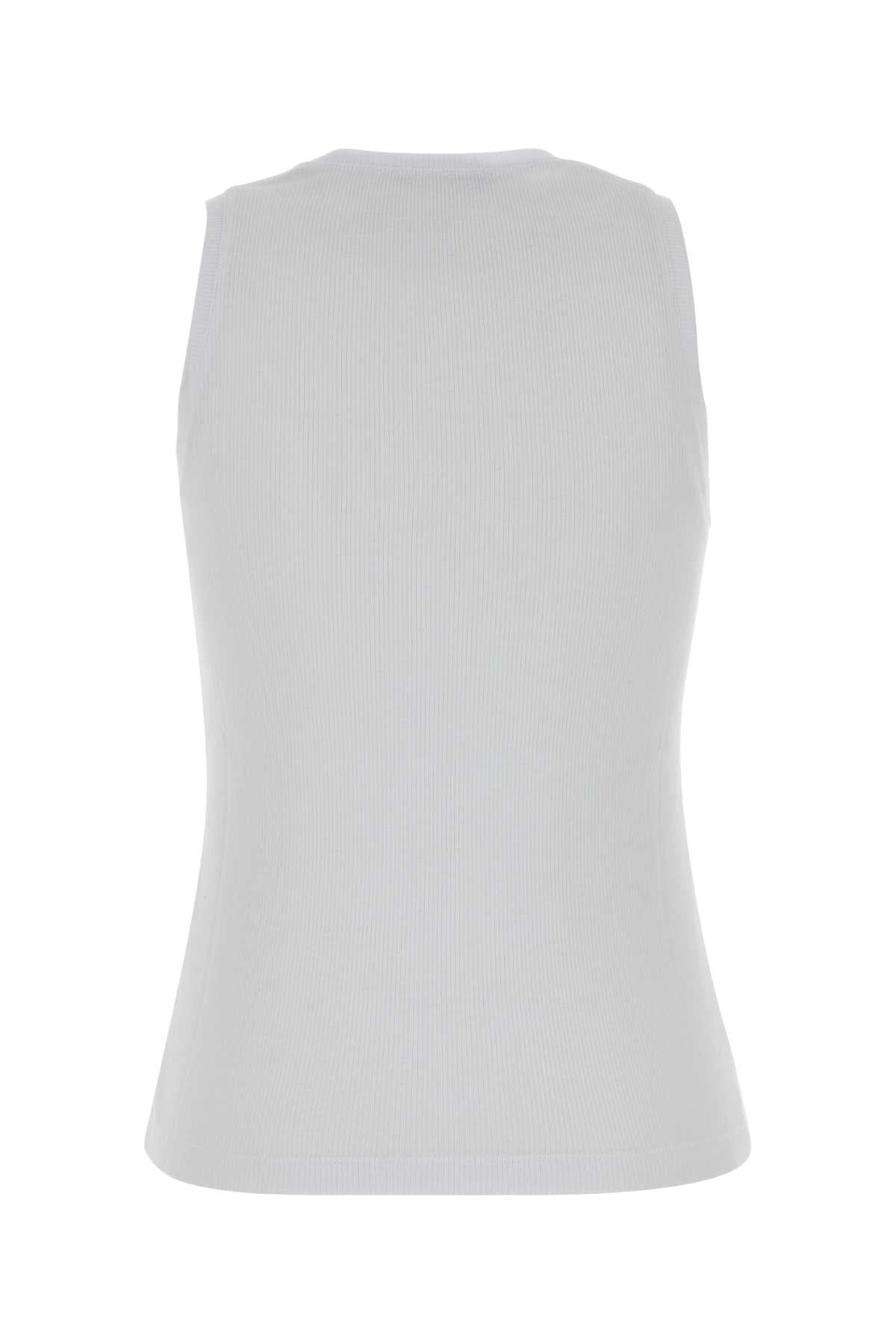 Balmain Women White Cotton Tank Top
