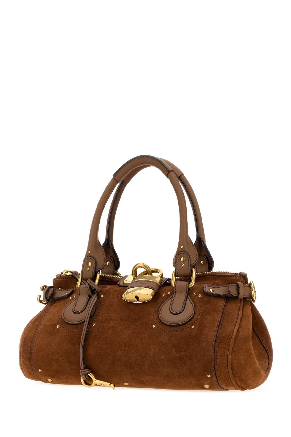 Chloe Women Brown Suede Paddington Shopping Bag