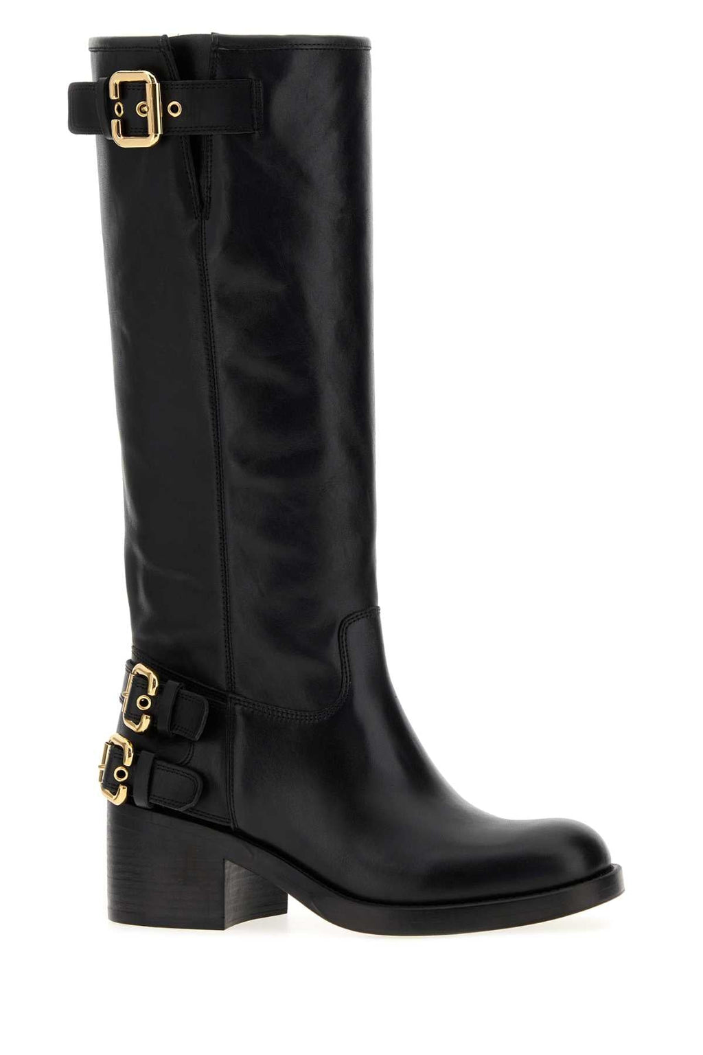 Chloe Women Black Leather Dakota Boots