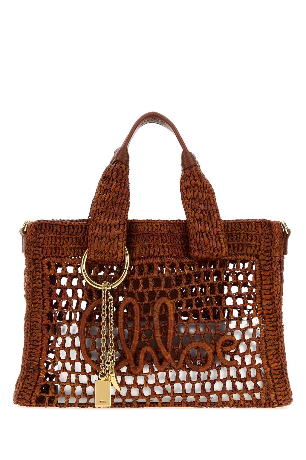 Chloe Women Caramel Raffia Summer Banana Shopping Bag