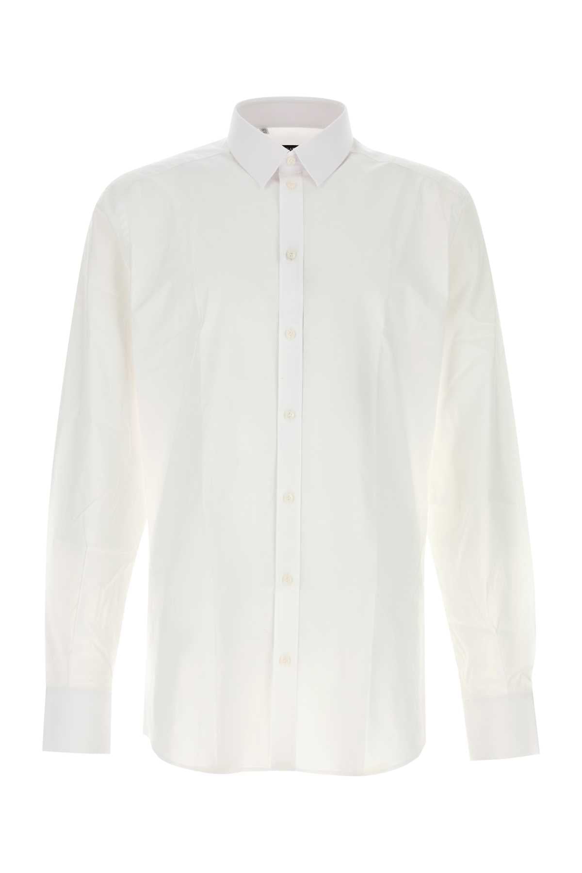 Dolce & Gabbana Men White Poplin Shirt