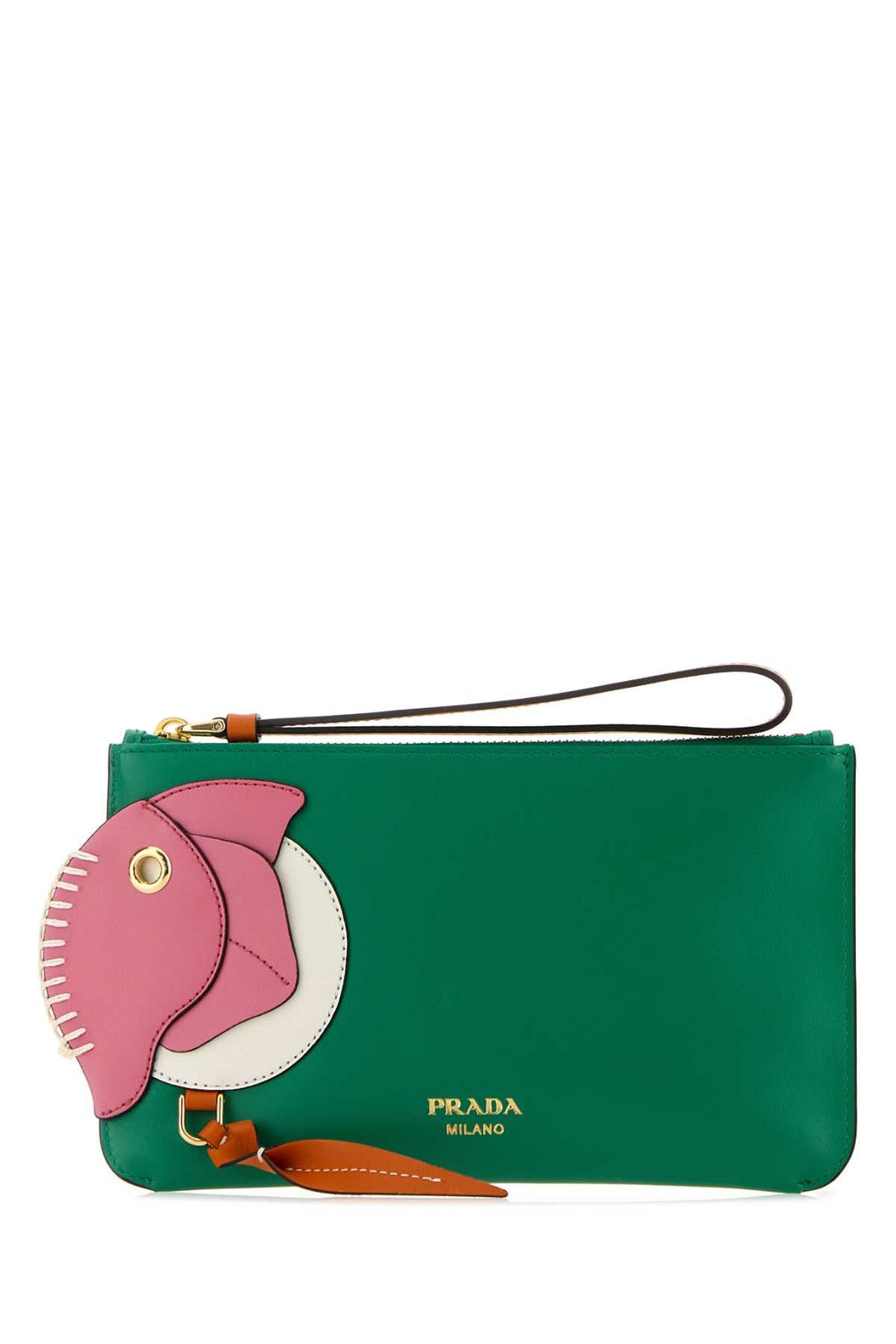Prada Women Green Leather Pouch