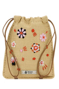 Prada Women Beige Canvas Phone Holder