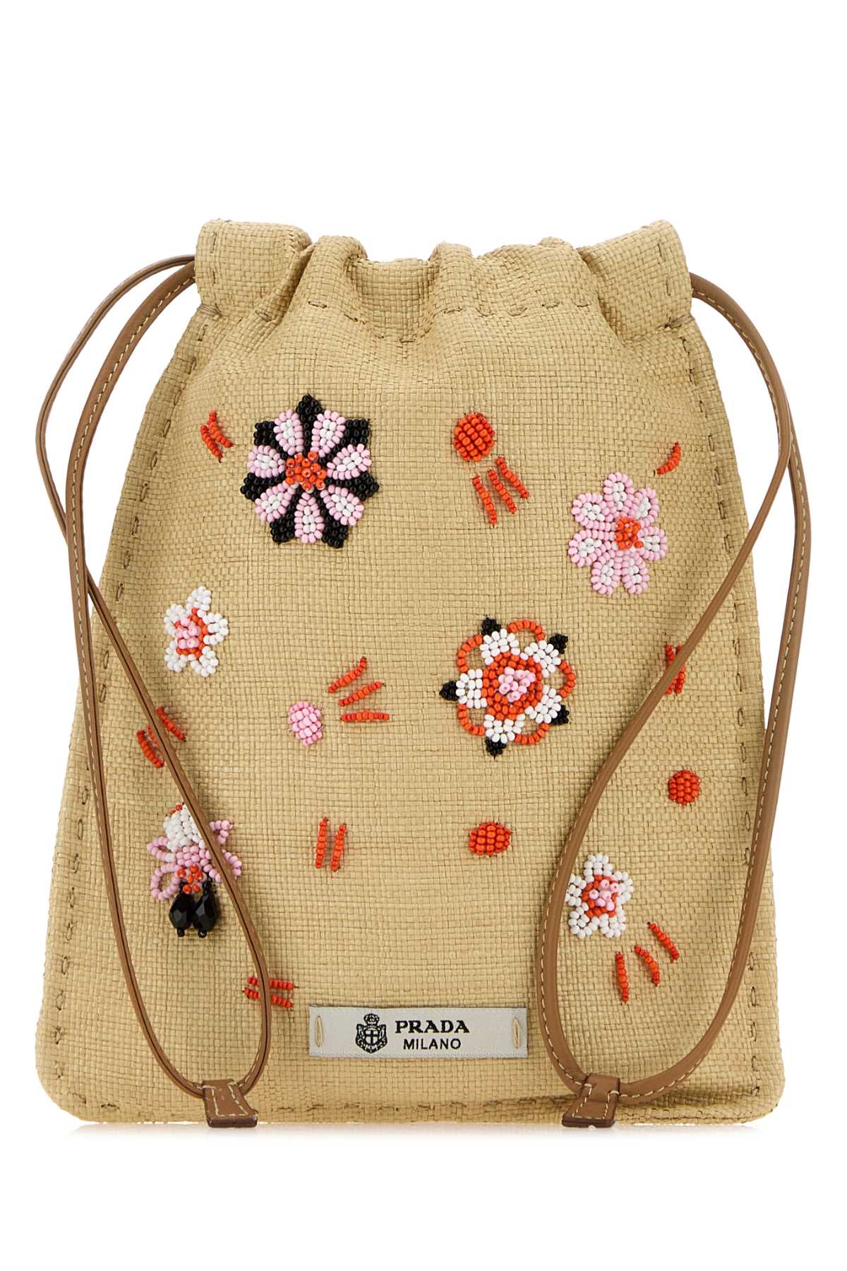 Prada Women Beige Canvas Phone Holder