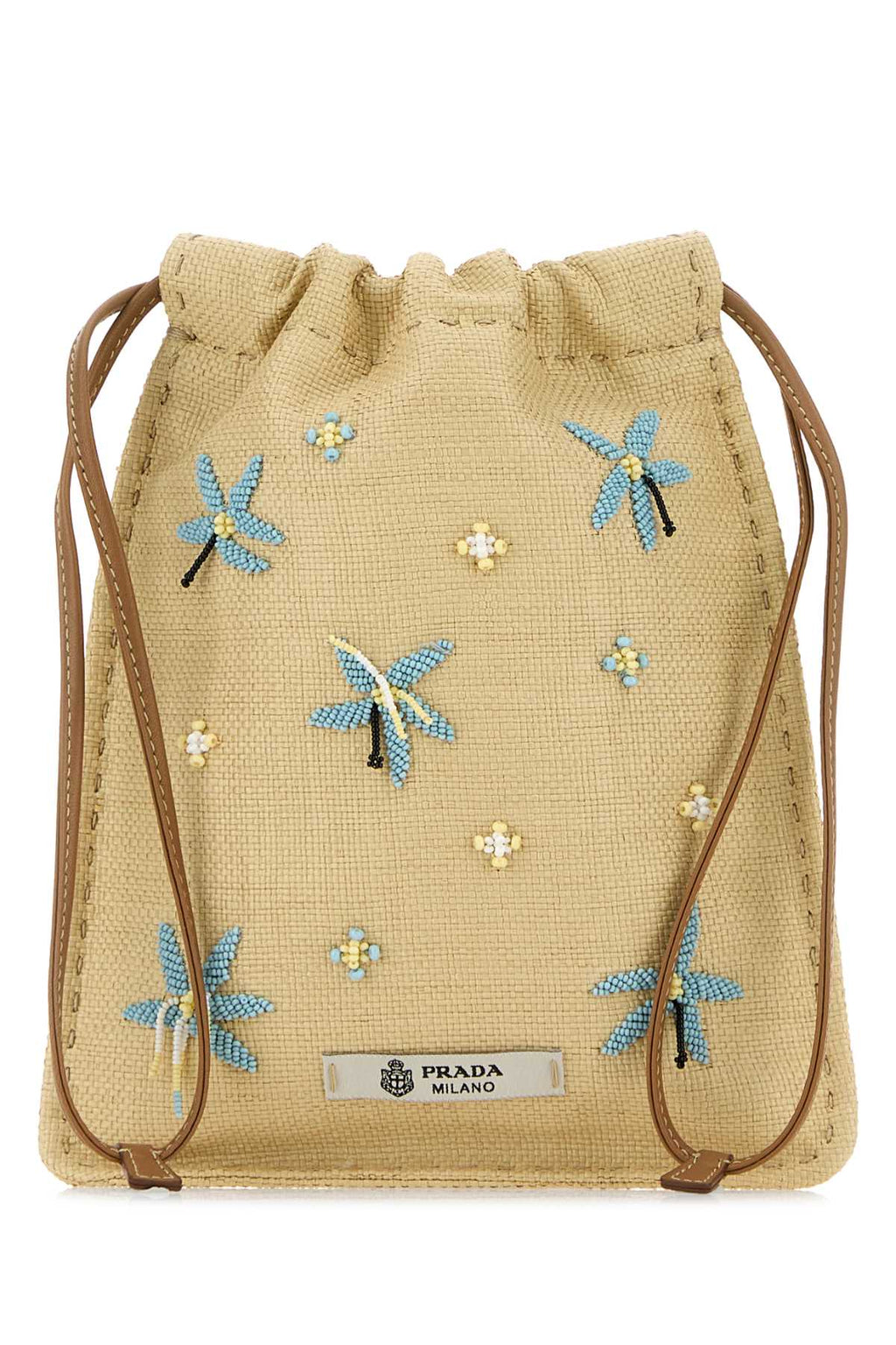 Prada Women Beige Canvas Phone Holder