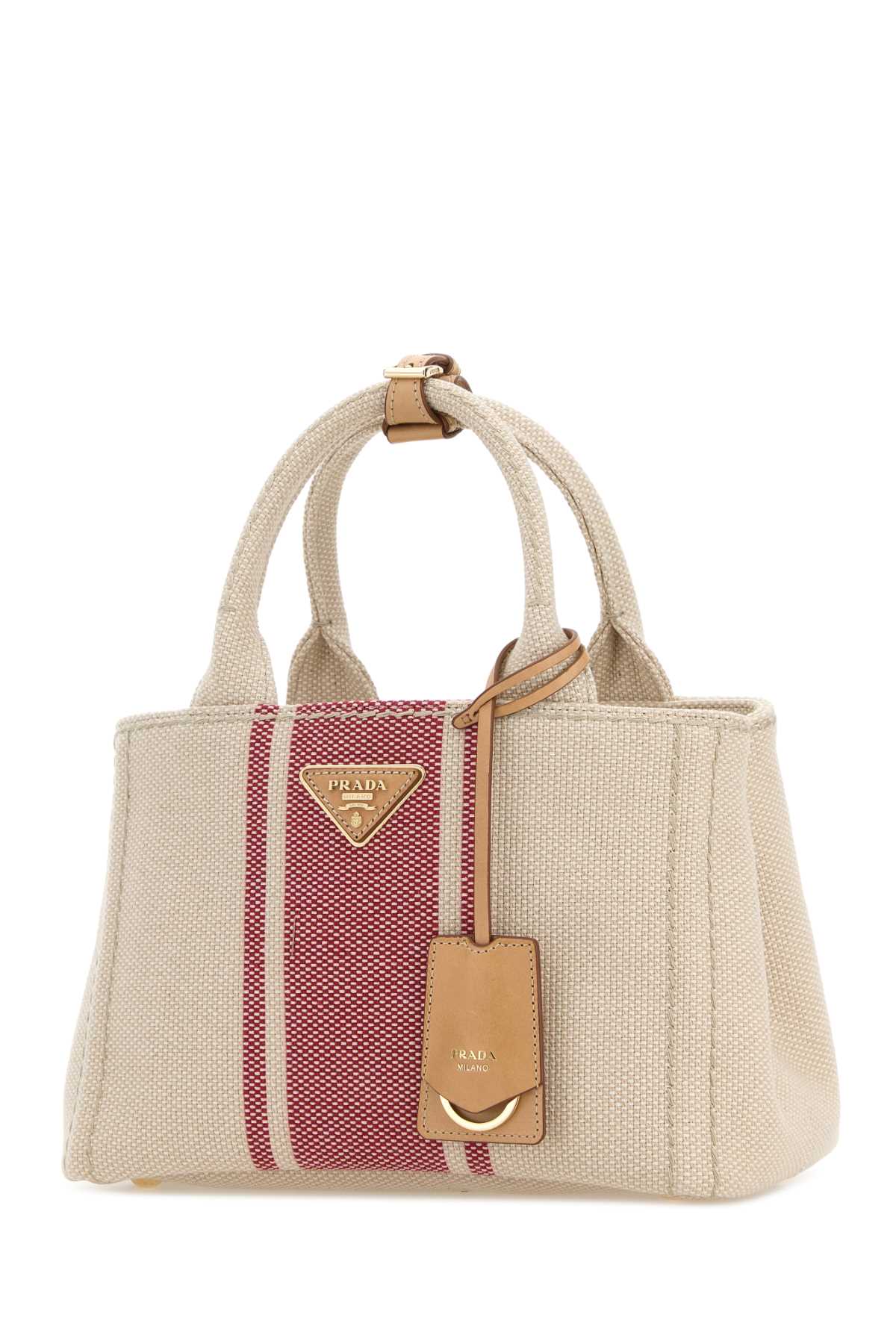 Prada Women Sand Canvas Small Prada Jardiniã¨Re Handbag