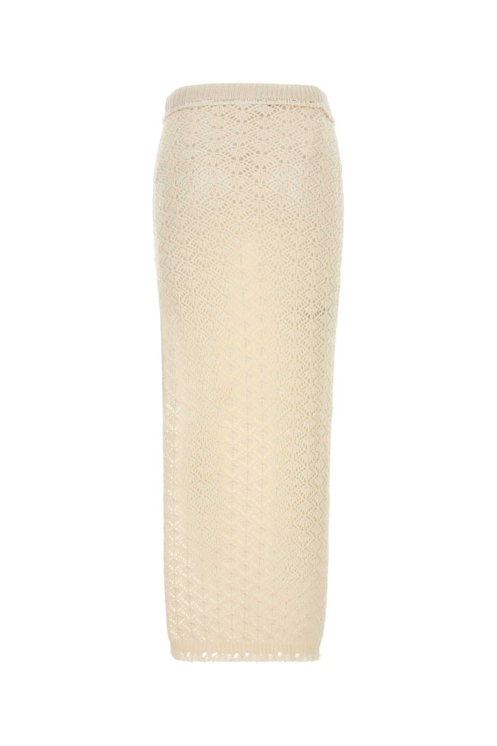 Blumarine Women Ivory Crochet Skirt