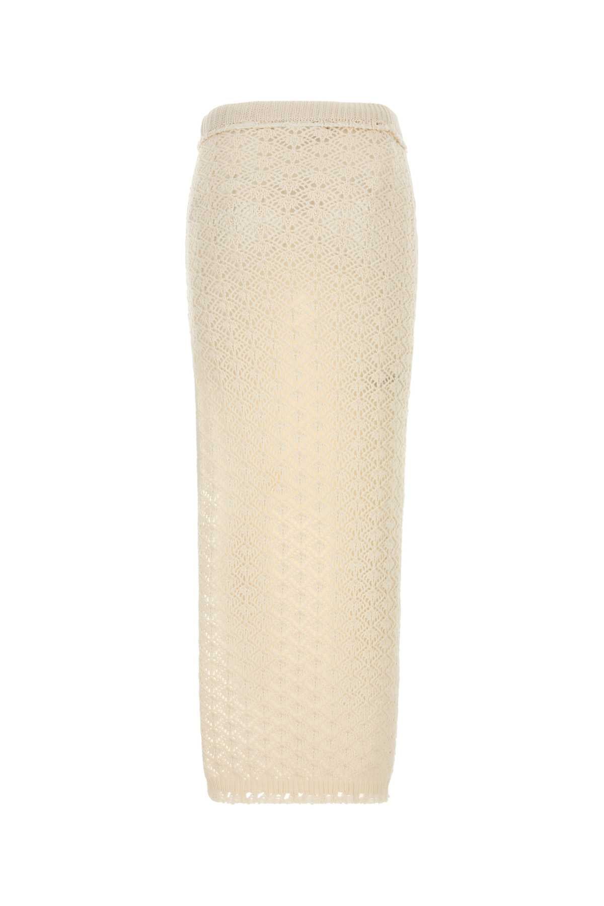 Blumarine Women Ivory Crochet Skirt