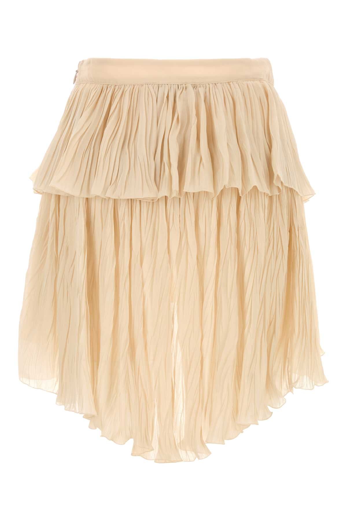 Blumarine Women Skin Pink Georgette Mini Skirt