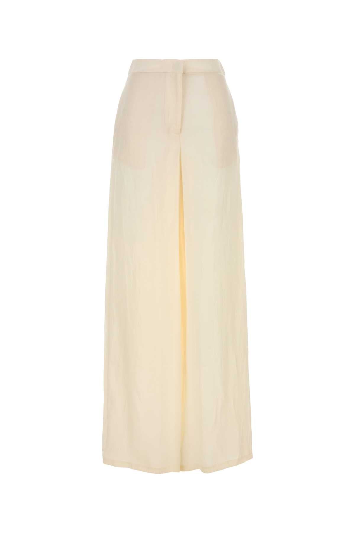 Blumarine Women Ivory Viscose Wide-Leg Pant