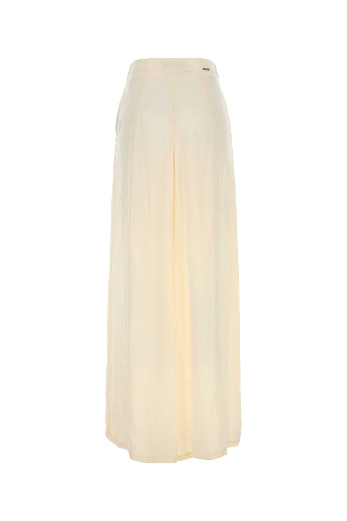 Blumarine Women Ivory Viscose Wide-Leg Pant