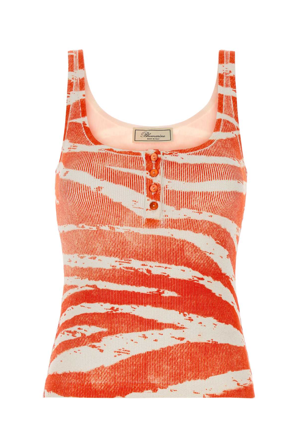 Blumarine Women Printed Stretch Cotton Tank Top