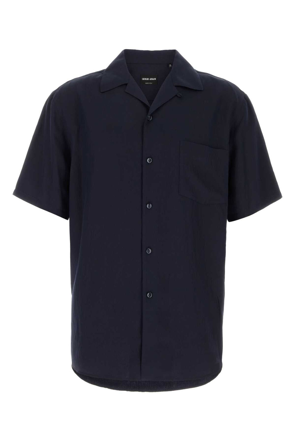Giorgio Armani Men Navy Blue Viscose Blend Shirt