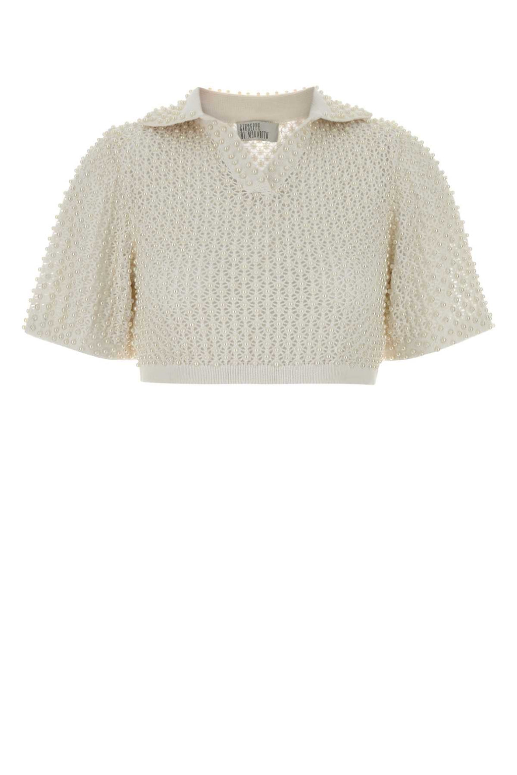 Giuseppe Di Morabito Women White Crochet Polo Shirt