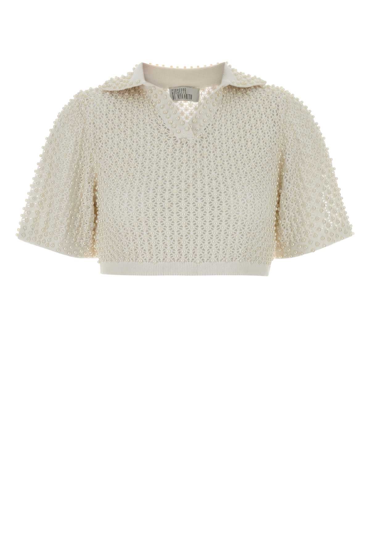 Giuseppe Di Morabito Women White Crochet Polo Shirt
