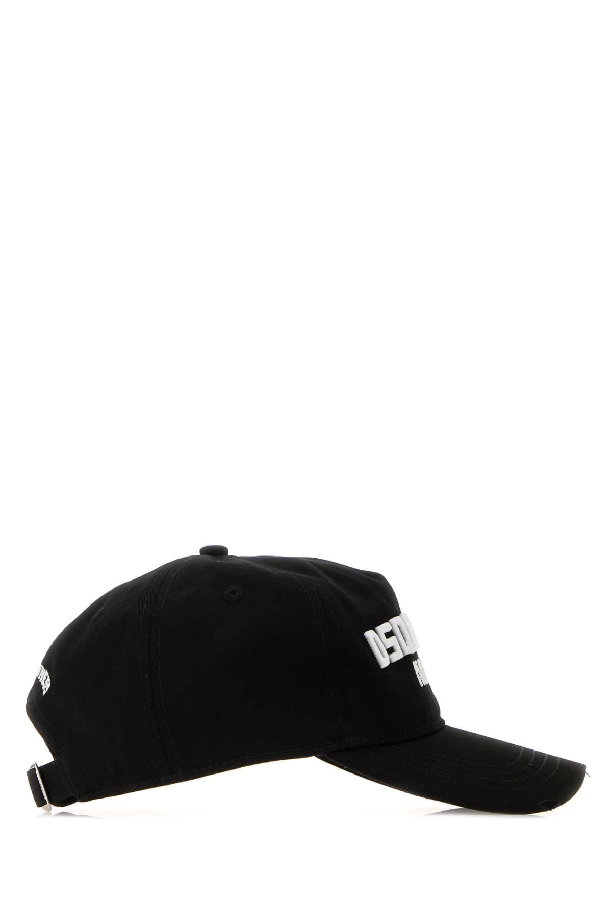 Dsquared Men Black Cotton Baseball Cap
