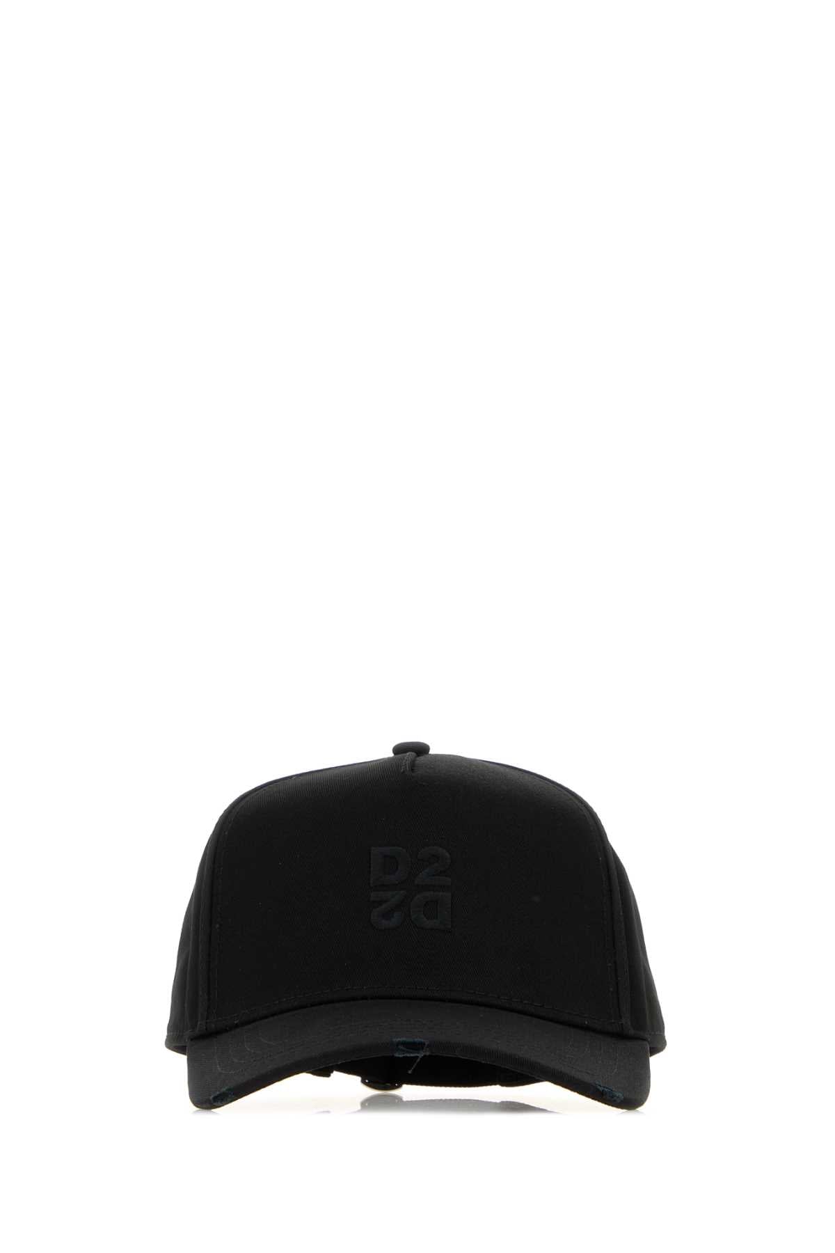 Dsquared Men Black Cotton Baseball Cap