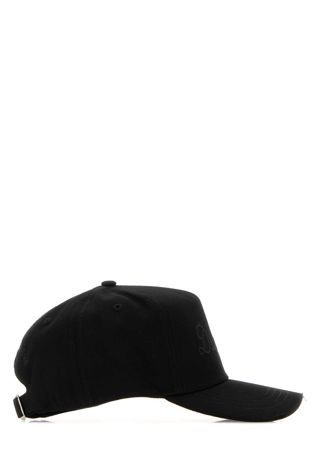 Dsquared Men Black Cotton Baseball Cap