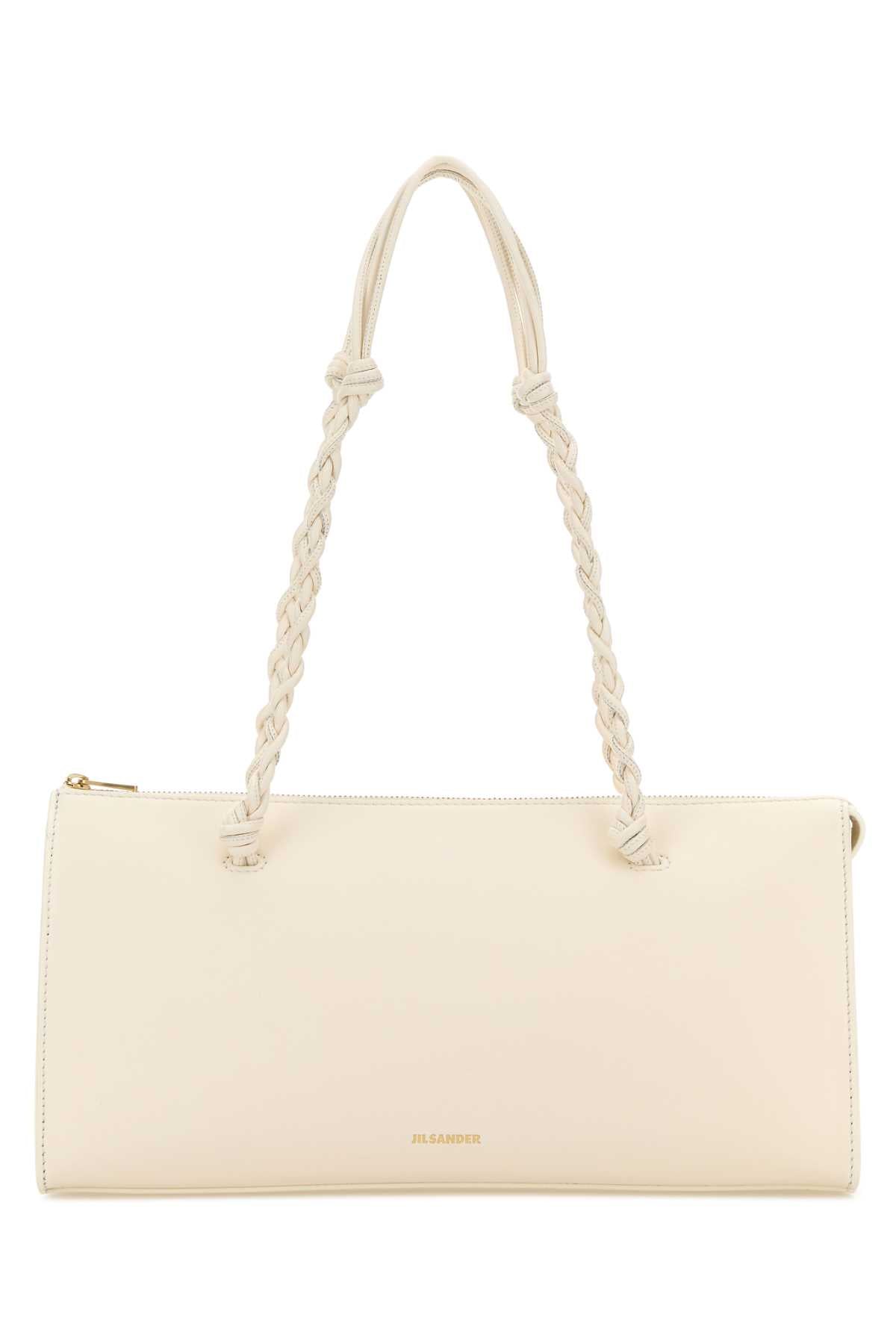 Jil Sander Women Ivory Leather Tangle Tent Shoulder Bag
