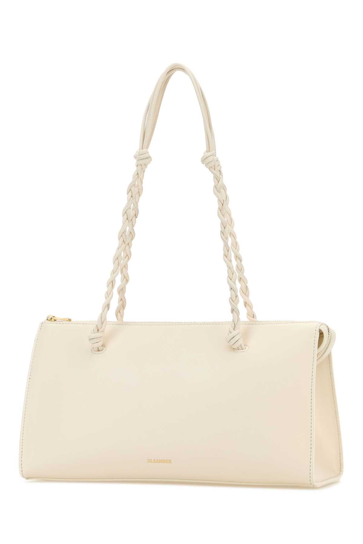 Jil Sander Women Ivory Leather Tangle Tent Shoulder Bag