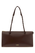 Jil Sander Women Chocolate Leather Tangle Tent Shoulder Bag