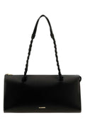 Jil Sander Women Black Leather Tangle Tent Shoulder Bag