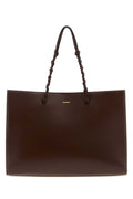 Jil Sander Women Chocolate Leather Tangle Shopping Bag
