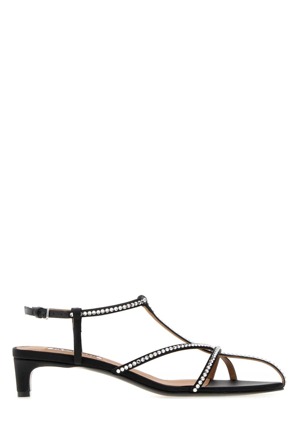 Jil Sander Women Black Satin Cage Sandals