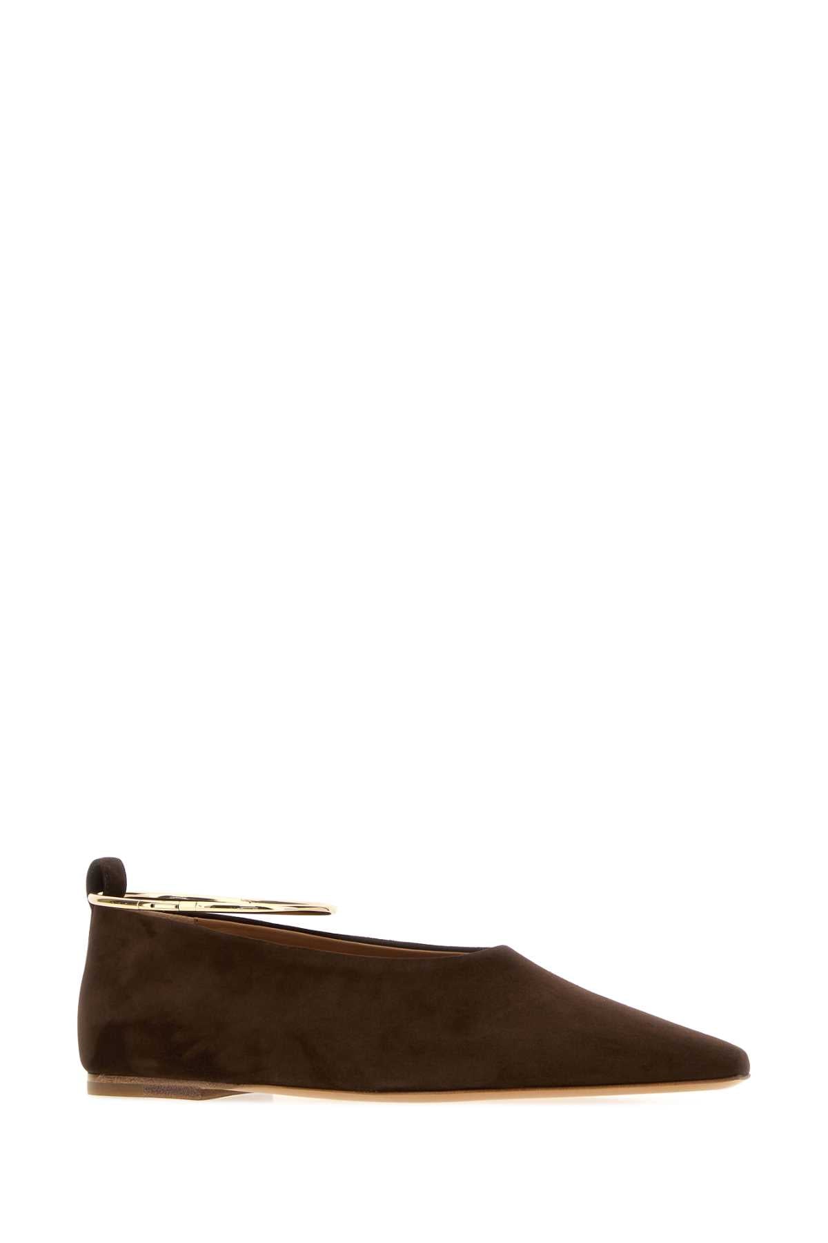 Jil Sander Women Brown Suede Ring Ballerinas