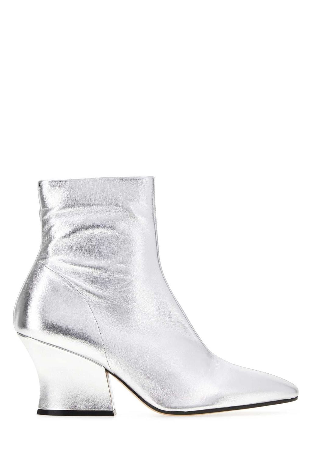 Jil Sander Women Silver Leather Lune Ankle Boots