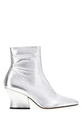 Jil Sander Women Silver Leather Lune Ankle Boots