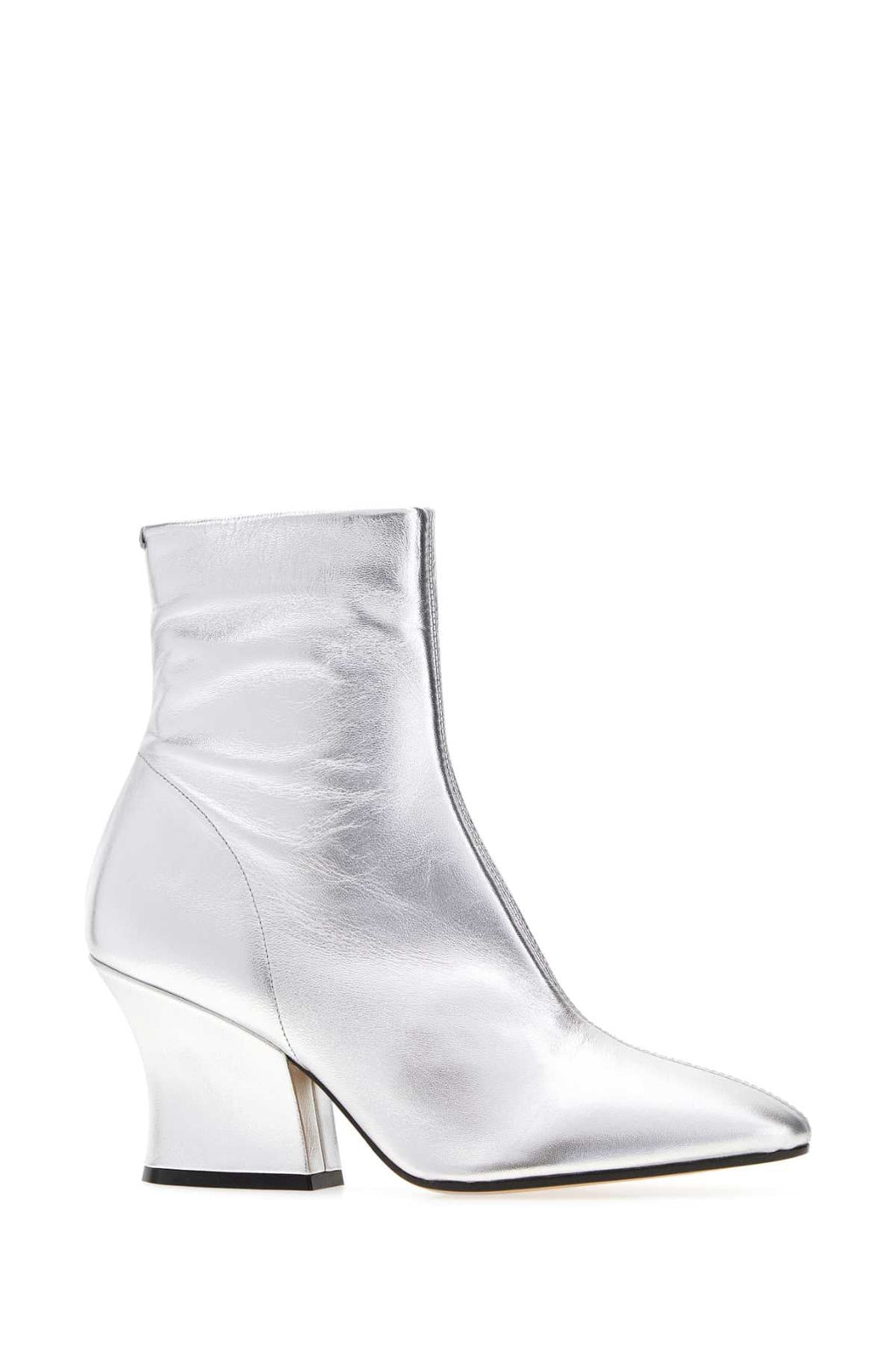 Jil Sander Women Silver Leather Lune Ankle Boots
