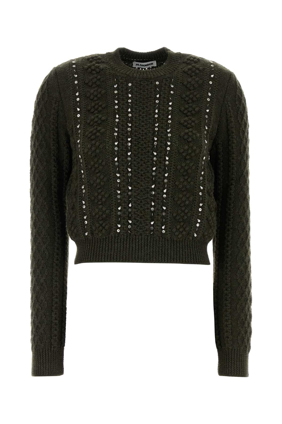 Jil Sander Women Dark Green Wool Sweater