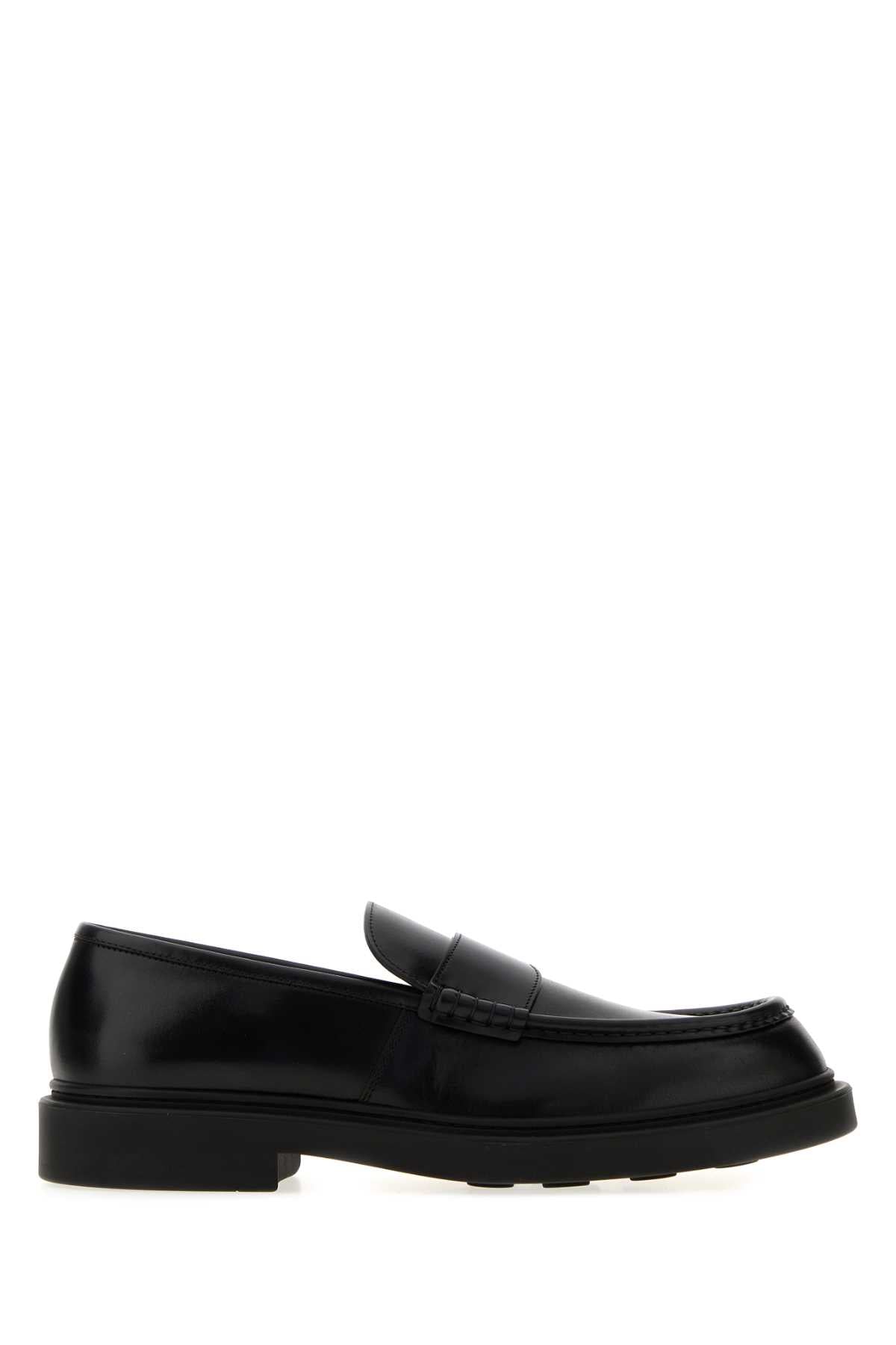 Jil Sander Men Black Leather Loafers