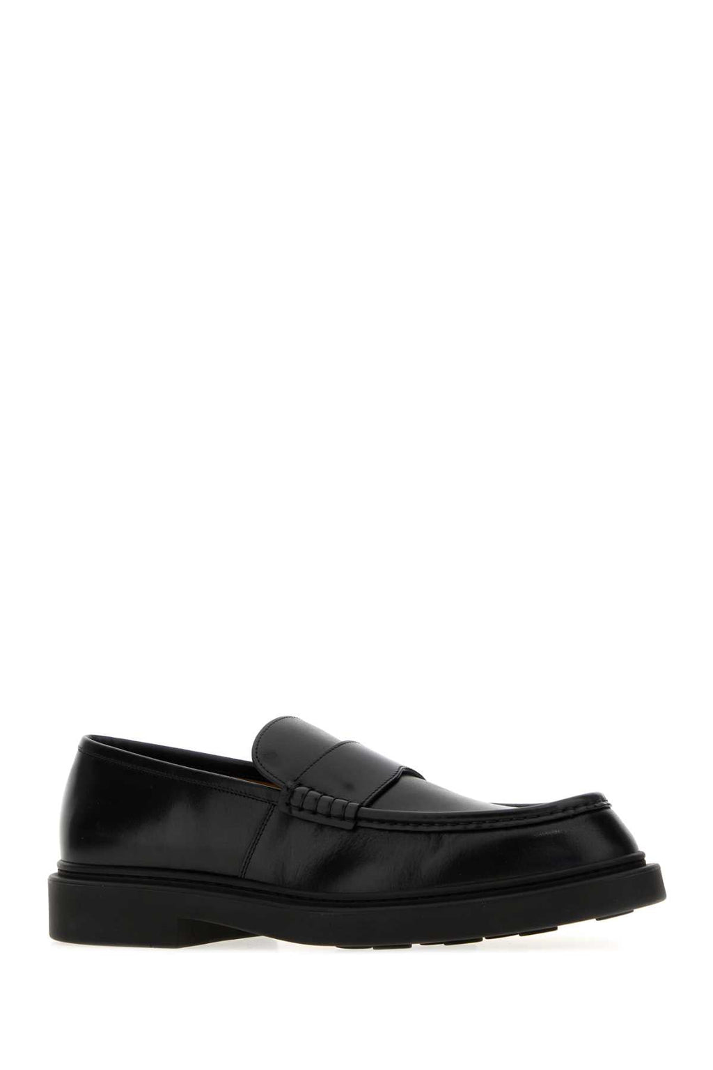 Jil Sander Men Black Leather Loafers
