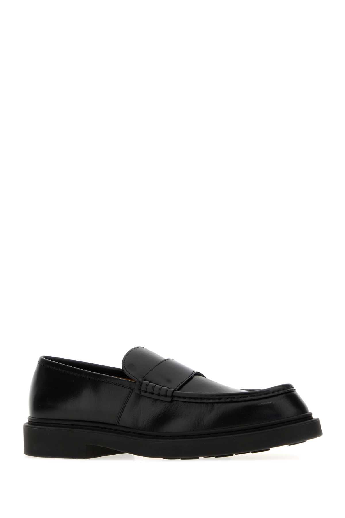 Jil Sander Men Black Leather Loafers
