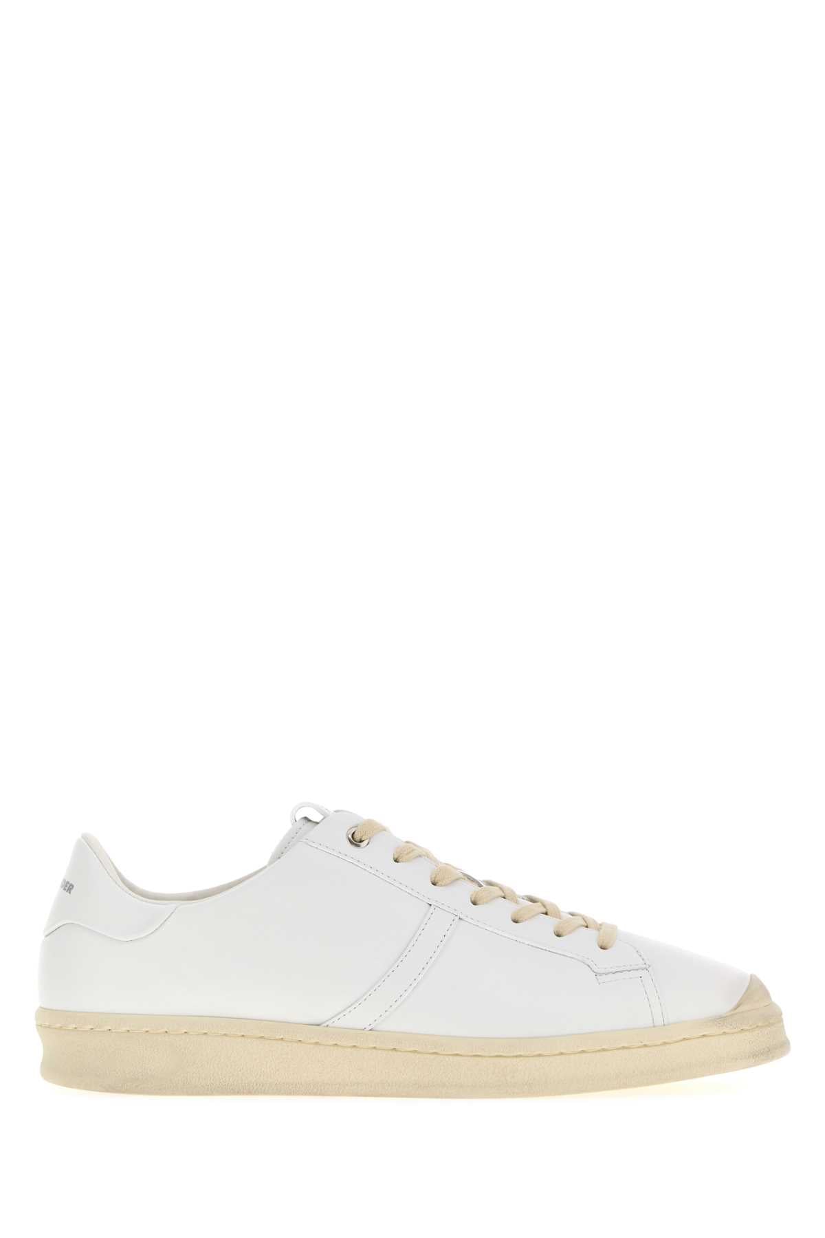Jil Sander Men White Leather Sneakers