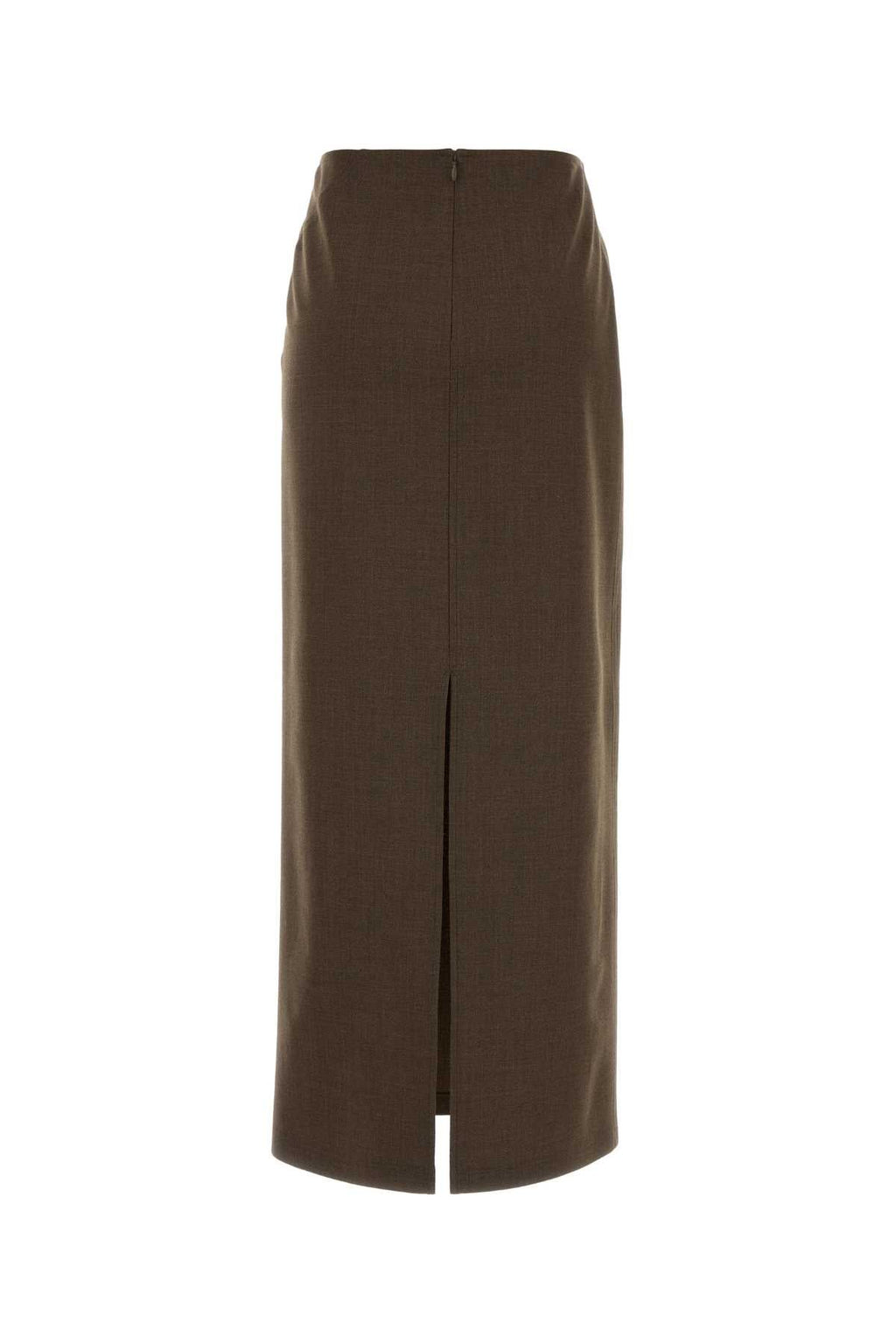 Jil Sander Women Brown Stretch Wool Blend Skirt