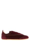 Jil Sander Women Tyrian Purple Velvet And Suede Etage Sneakers