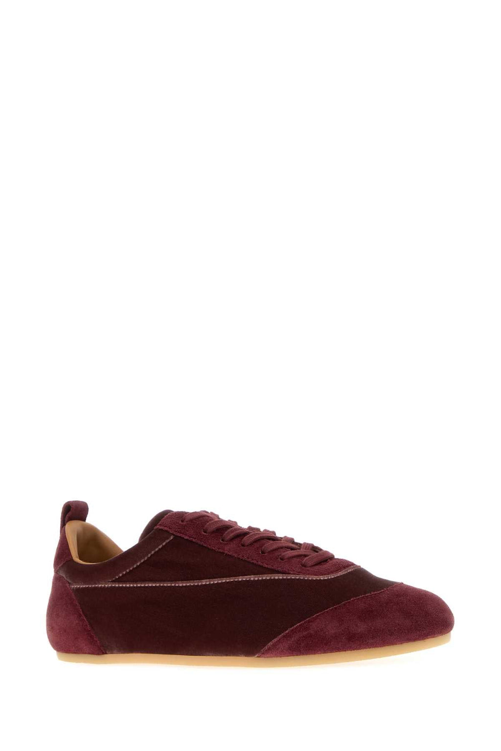 Jil Sander Women Tyrian Purple Velvet And Suede Etage Sneakers