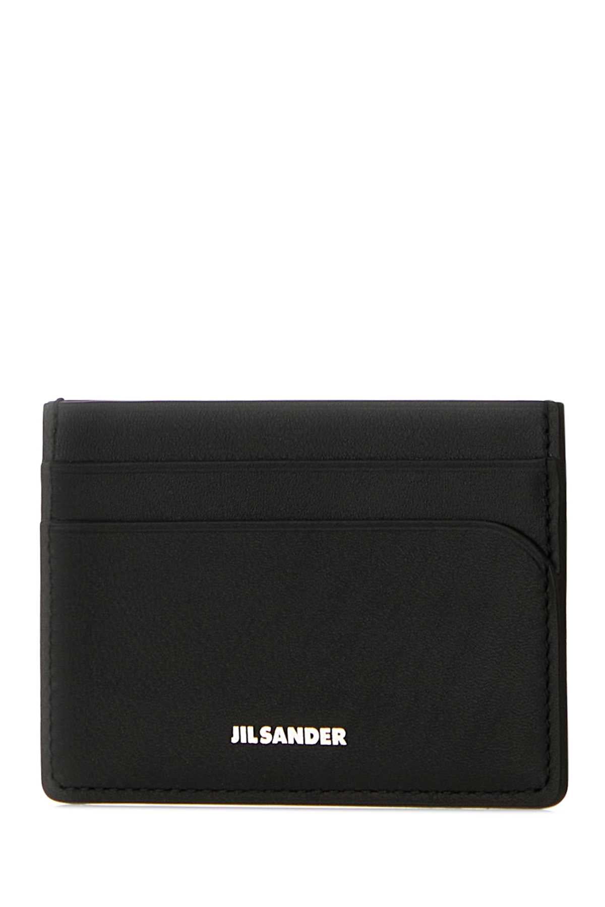 Jil Sander Men Black Leather Card Holder