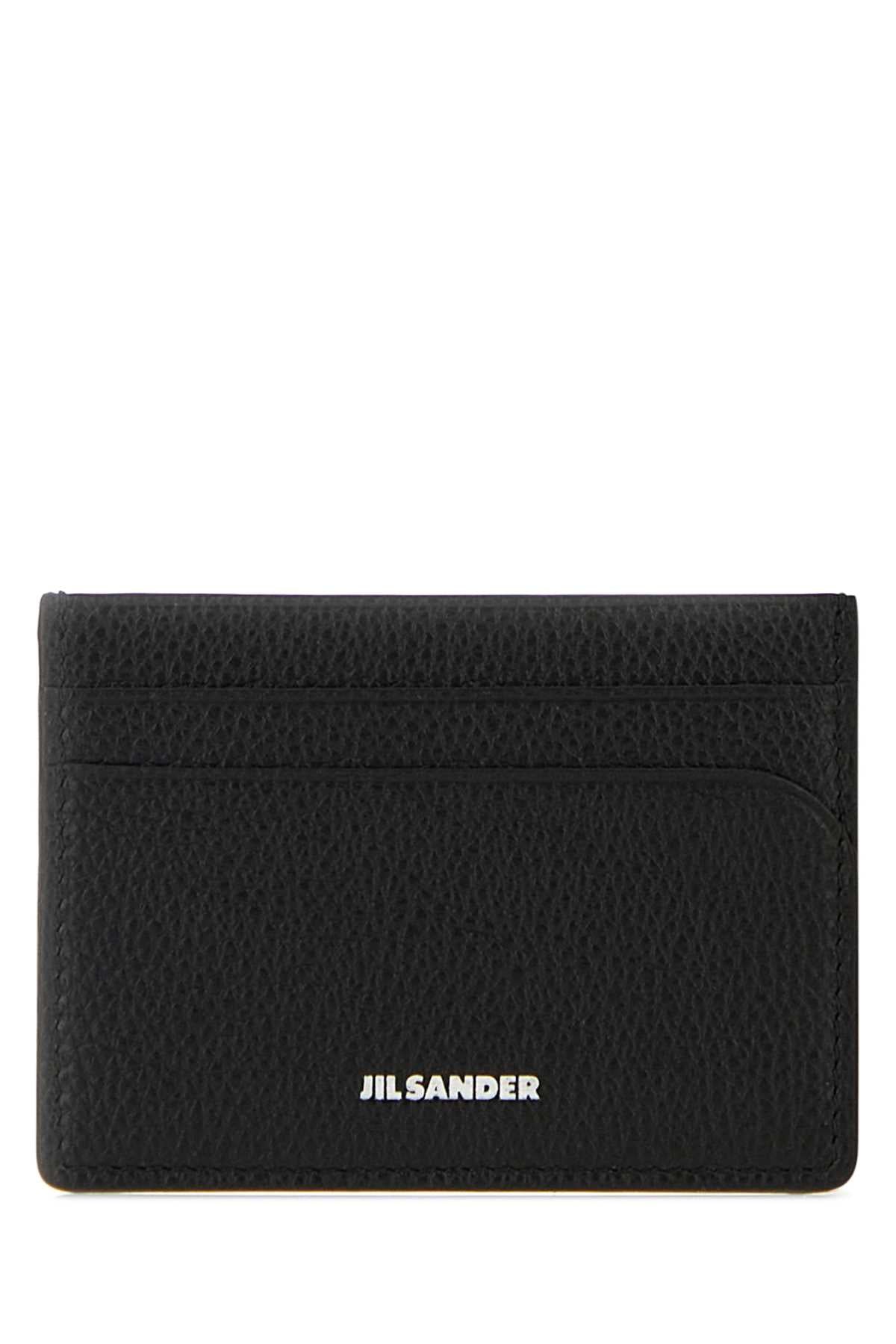 Jil Sander Men Black Leather Card Holder