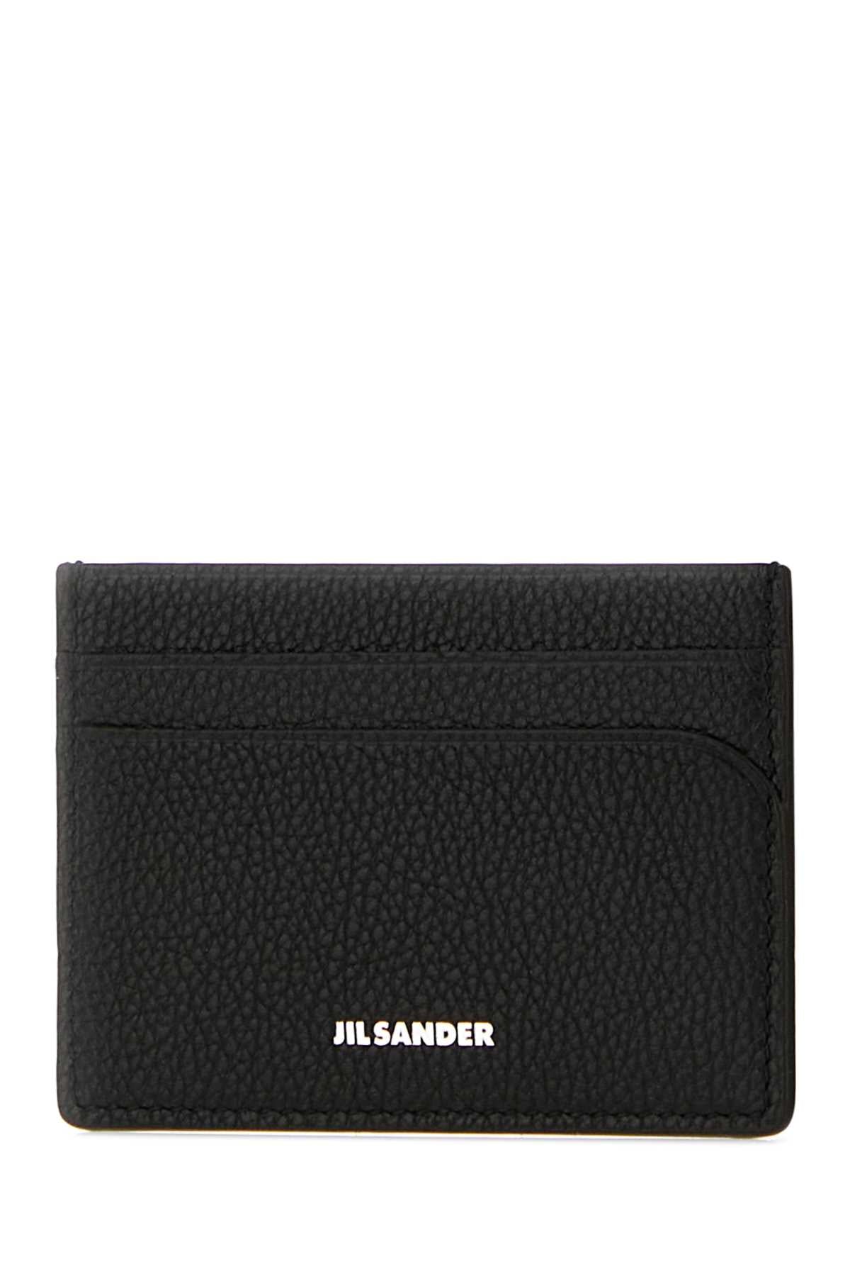 Jil Sander Men Black Leather Card Holder
